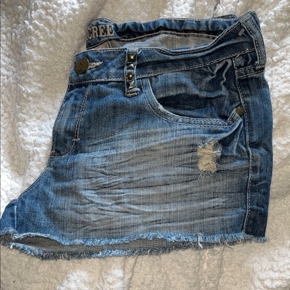 Distressed Decree Denim shorts